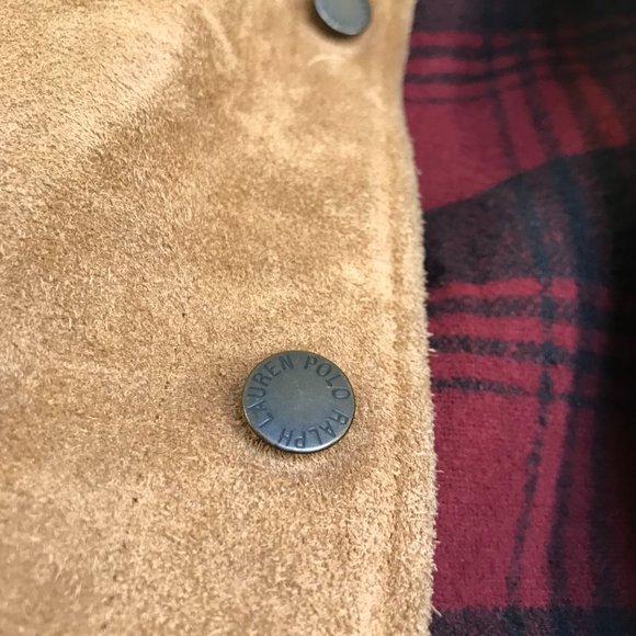 Vintage Ralph Lauren Polo Jacket Suede Leather RRL Style Grail Tartan Plaid - Picture 6 of 14